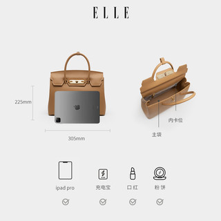 ELLE女包2023新款通勤手提包女大容量包包女斜挎女包高级感公文包