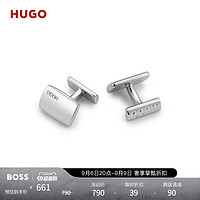 HUGO BOSS 男士款商务型格刻印LOGO工艺设计合金袖扣