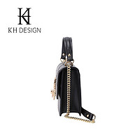 KH design 明治女包小众轻奢设计时尚斜挎包潮流品牌小方包 黑色