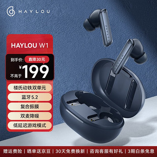 HAYLOU 嘿喽 W1 入耳式真无线圈铁降噪蓝牙耳机 电竞蓝