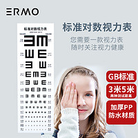 PLUS会员：意尔嫚 视力表儿童视力测试表 墙贴墙纸贴纸画装饰画 眼睛标准对数视力贴 （儿童成人通用-不带背胶）