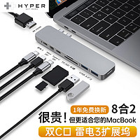 PLUS会员：HYPER GN28D PRO 八合二雷电3拓展坞（雷电3/MINI DP）