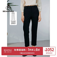 BEANPOLE 滨波 2022秋季新款 女士黑色加厚百搭通勤职场直筒裤