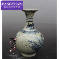 潮然蔻 仿古做旧老瓷器花瓶景德镇古玩古董收藏明清青花出土花瓶文物摆件