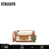 STACCATO 思加图 2023新款榛果方包复古时尚小方包单肩包斜挎背提包X2905AX3