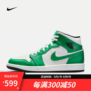 NIKE 耐克 AIR JORDAN 正代系列 Air Jordan 1 Mid 男子篮球鞋 DQ8426-301 幸运绿/黑/白色 40.5