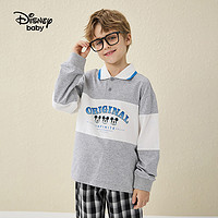 88VIP：Disney 迪士尼 童装男童针织时尚POLO领长袖T恤2023