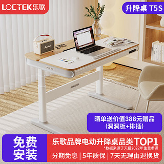 Loctek 乐歌 双电机电动升降桌实木书桌办公桌电脑桌儿童写字桌学习桌T5S