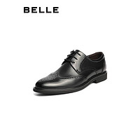 BeLLE 百丽 男士皮鞋布洛克雕花婚鞋牛皮商务正装鞋A0588CM1 黑色 42