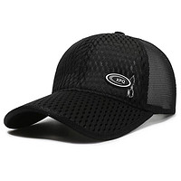 移动端：XPQ 帽子男士棒球帽加长帽瞻户外运动鸭舌帽遮阳透气网帽防晒 黑色