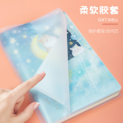得力 笔记本子加厚胶套记事4本