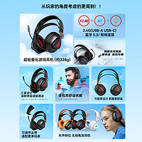 TAIDU 钛度 THS318 轻鸾竞技版 耳罩式头戴式三模游戏耳机 白色