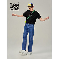 Lee XLINE23春夏新品宽松直筒浅蓝色男牛仔裤潮流LMB004051101-096 浅蓝色 34