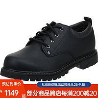 SKECHERS 斯凯奇 男鞋工装鞋大头鞋英伦风系带纯牛皮 Black 10=43码