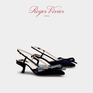 Roger Vivier 罗杰维维亚 女士高跟鞋 RVW63836510SKJ 藏青色/黑色 35.5