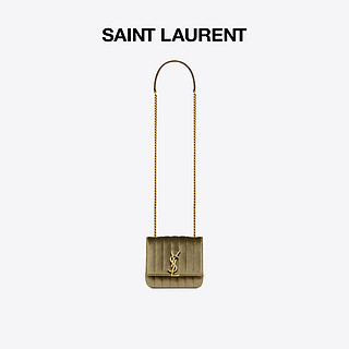 SAINT LAURENT 圣罗兰 女士羊皮革斜挎包 538439FAB6Q3346 淡橄榄色 小号