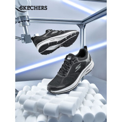 SKECHERS 斯凯奇 休闲鞋男软底缓震运动鞋 轻便透气跑步鞋220035/128272 男款-黑色/白色/220035-BKW 39.5