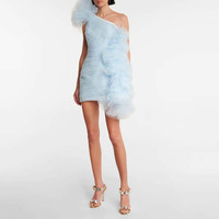 Giambattista Valli Mytheresa专属发售薄纱迷你连衣裙P00678017 蓝色 M