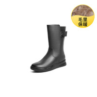 BeLLE 百丽 潮酷时装靴女新商场同款牛皮革时尚短靴单/绒里