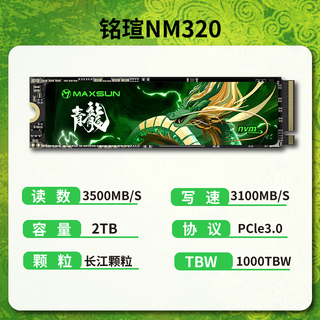 MAXSUN铭瑄青龙 NM320系列 M.2固态硬盘 长江TLC颗粒+联云主控 电脑笔记本NVME协议 SSD 铭瑄青龙 NM320 2TB NVME SSD