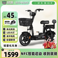 LUYUAN 绿源 电动车NFC智能解锁电动自行车48V男女时尚电瓶车轻便代步车 焕彩黑