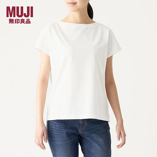 MUJI 無印良品 无印良品MUJI纯棉女士短袖粗细不均棉线天竺编织