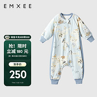 嫚熙（EMXEE）婴儿睡袋秋冬儿童纯棉恒温防踢被宝宝睡袋 旅行地图 90cm