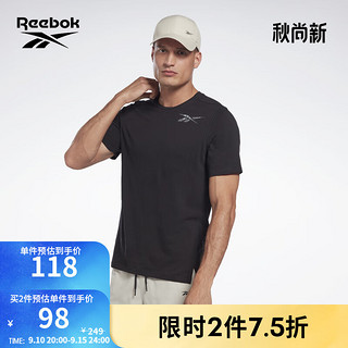 Reebok 锐步 官方男子TEE经典黑色短袖T恤 H46603 S