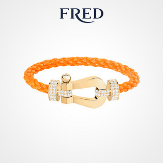 FRED 斐登 FORCE 10系列 0J0012-6B1188 几何18K黄金钻石手绳 1.58克拉 14cm 霓虹橙色