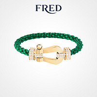 FRED 斐登 FORCE 10系列 0J0012-6B1187 几何18K黄金钻石手绳 1.58克拉 16cm 祖母绿色