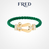 FRED 斐登 FORCE 10系列 0J0012-6B1187 几何18K黄金钻石手绳 1.58克拉 19cm 祖母绿色