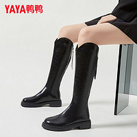 抖音超值购：YAYA 鸭鸭羽绒服 鸭鸭时尚女瘦瘦靴厚底英伦风加绒筒长筒中高筒靴