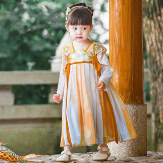 舒栗.留晚女童汉服2023中国风古装超仙中秋夏儿童女孩裙春秋