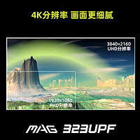 MSI 微星 MAG323UPF 32英寸 IPS FreeSync 显示器（3840×2160、160Hz、125.7％sRGB、HDR600、Type-C 90W）