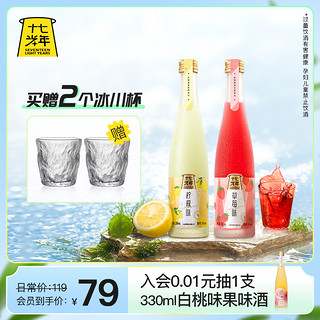 十七光年 〖优惠补贴〗十七光年柠檬草莓果味酒果酒330ml*2赠冰川杯