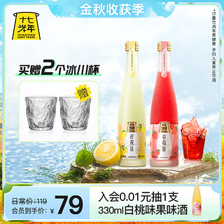 十七光年 〖优惠补贴〗十七光年柠檬草莓果味酒果酒330ml*2赠冰川杯