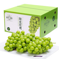 仁者无敌阳光玫瑰晴王葡萄礼盒装时令生鲜水果 3斤精品果单粒8-10g净重2.5-3斤