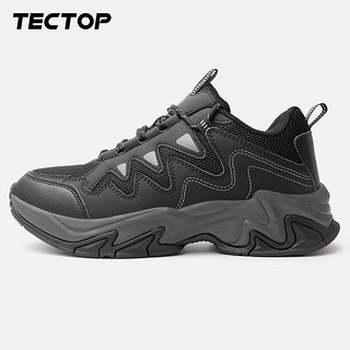 TECTOP 探拓 户外登山鞋 情侣款舒适防滑低帮透气越野鞋减震徒步鞋 男款黑色 39