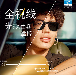 依视路（ESSILOR）X4钻晶a4防蓝光1.60非球面爱赞近视眼镜钻晶膜岩镜片 配镜（2片） 第八代膜洁变色变灰现片+送镜框 1.60