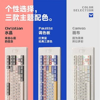 MelGeek Pixel调色板积木键盘三模客制化热插拔Gasket蓝牙无线机械键盘 凯华定制轴-L轴（线性轴）