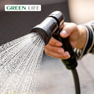 GreenLife 原装进口花园喷淋水枪高压喷头家用清洁洗车水枪软管水管降温神器 黑色水枪