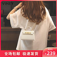 抖音超值购：M Viney真皮包包女包斜挎包2023新款百搭轻奢链条手提包单肩凯丽包