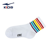 ERKE 鸿星尔克 童袜夏季新款儿童袜子女童运动袜大童彩色中筒袜