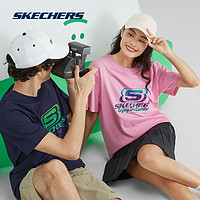 抖音超值购：SKECHERS 斯凯奇 印花针织短袖T恤衫 L223U045