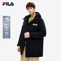 抖音超值购：FILA 斐乐 羽绒服中长款外套男子冬季保暖时尚休闲上衣F11M249904A