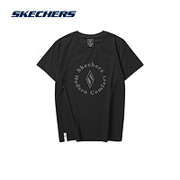 抖音超值购：SKECHERS 斯凯奇 圆领短袖T恤 L123W046