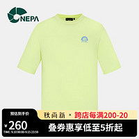 NEPA 耐葩2023夏季新品男女款运动宽松弹力短款圆领短袖T恤7JD5374 黄色 170/88A