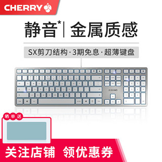 CHERRY 樱桃 KC 6000 SLIM 111键 有线薄膜键盘 银色 无光