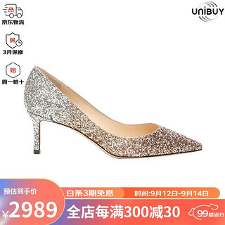 JIMMY CHOO JC女鞋 金色渐变高跟鞋 婚鞋水晶鞋细ROMY60-VNB-ROSEGOLDSI 36