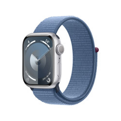 Apple 苹果 9 智能手表GPS款45毫米银色铝金属表壳 凛蓝色回环式运动表带 健康S9 MR9F3CH/A